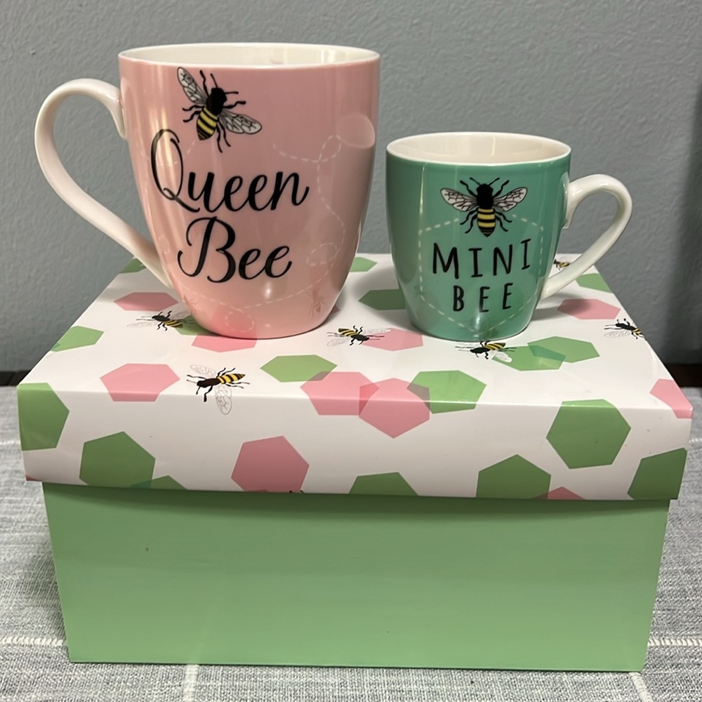 Brand new, Cypress Home Queen Bee Mini Bee Mommy and Me Ceramic Cups - Picture 4 of 4